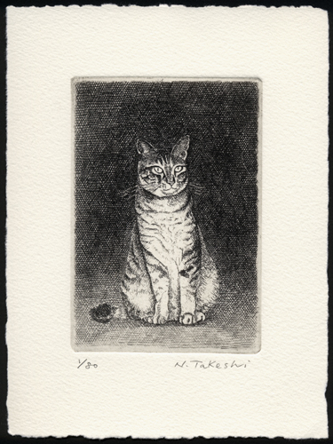 猫・2014 (c020)・銅版画