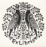 鳥と文様・蔵書票 (l013)