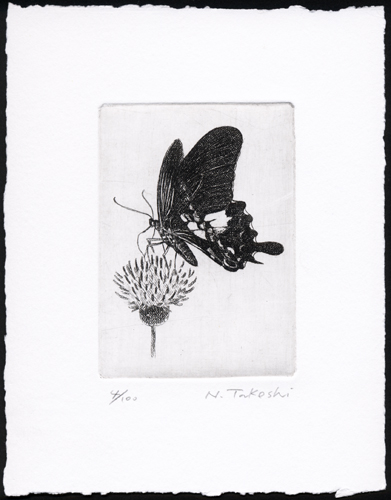 蝶とアザミ (l005)・銅版画