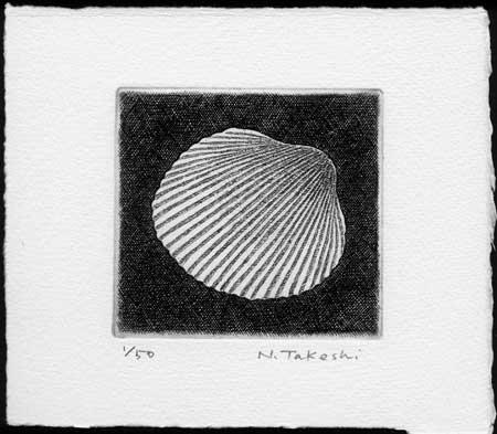 貝殻・G（l036)・銅版画