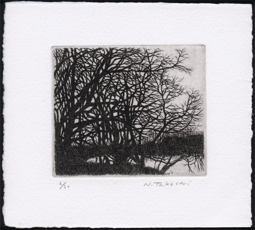 冬の樹（n007)・銅版画