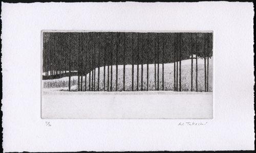 雪の里山（n001)・銅版画